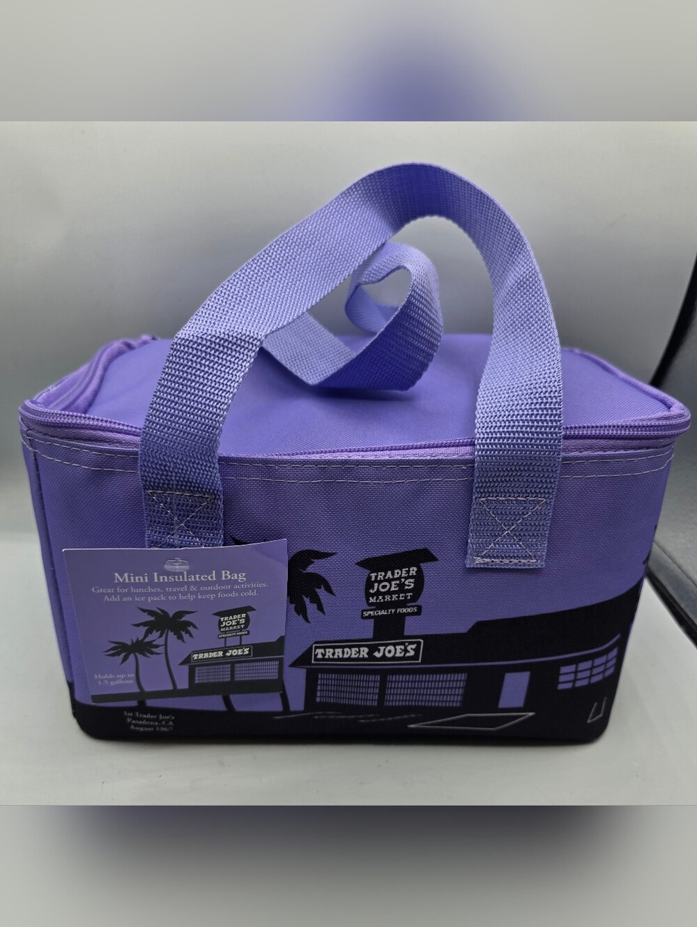 Trader Joe's Purple Mini Insulated Lunch Tote Bag.